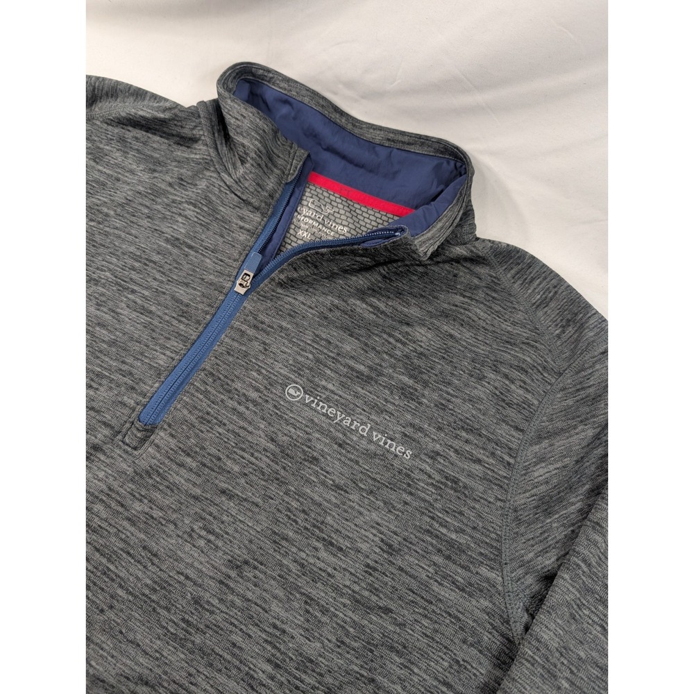 Vineyard Vines Sankaty 1/4 Zip Performance Pullover Mens XXL Gray Golf Stretch